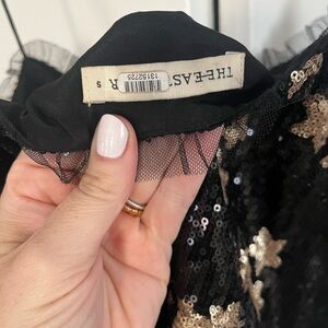 Black and Gold Sequin Star Dress